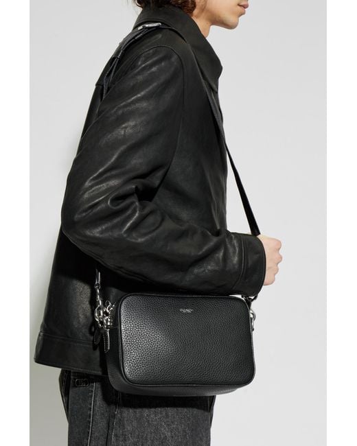 COACH Black Monogram Shoulder Bag for men