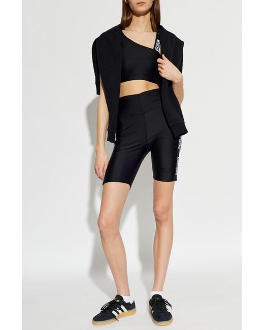 Moschino Blue Short Leggings With Logo