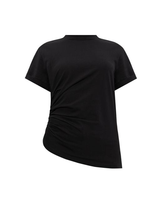 Victoria Beckham Black T-Shirt With Side Draping