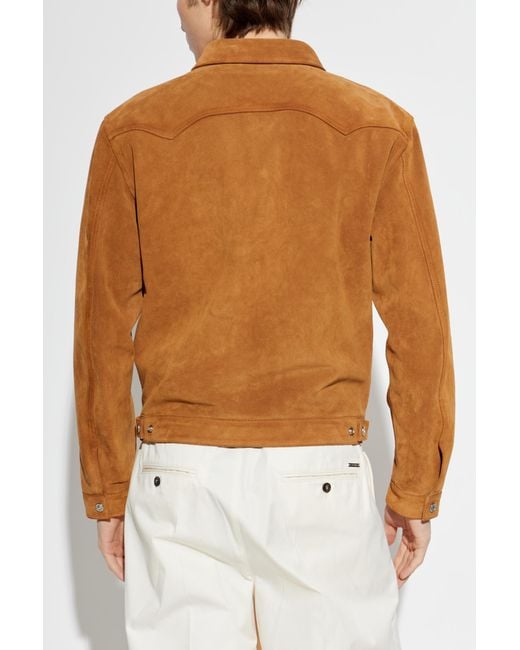 DSquared² Natural Leather Jacket With Pockets for men