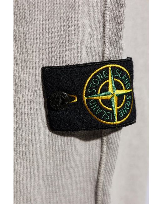 Stone Island Gray Sweatpants With Patch for men
