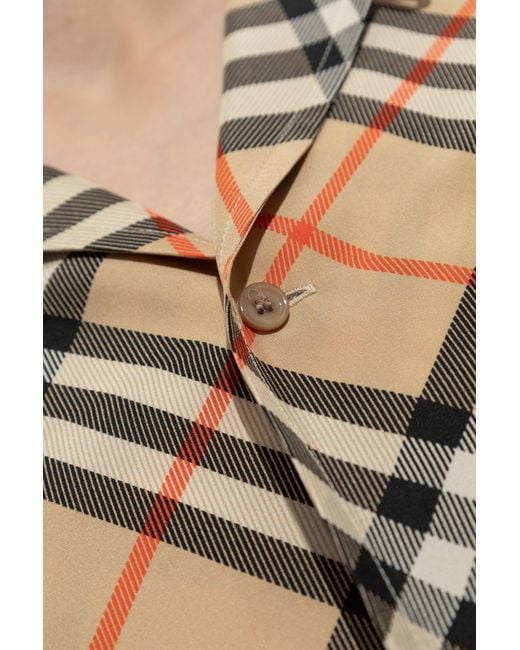 Burberry Natural Checkered Pattern Shirt for men