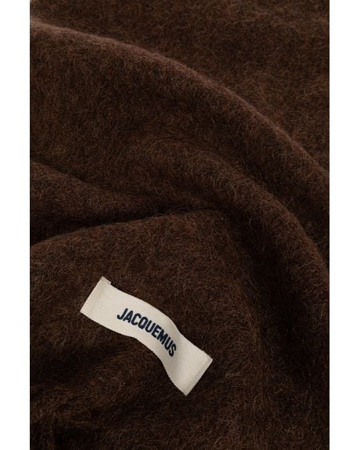 Jacquemus Brown Scarf With Logo Patch