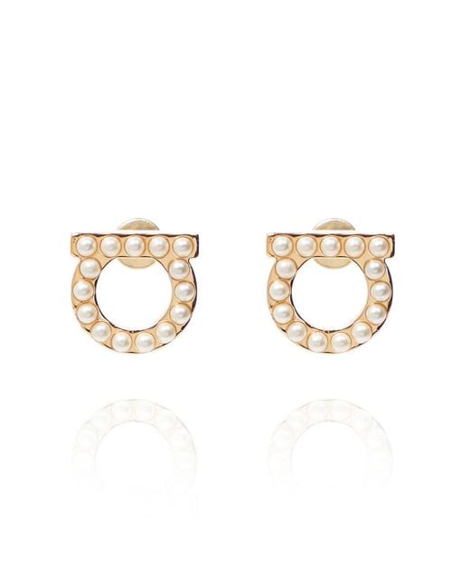 Ferragamo Metallic Gancini Earrings