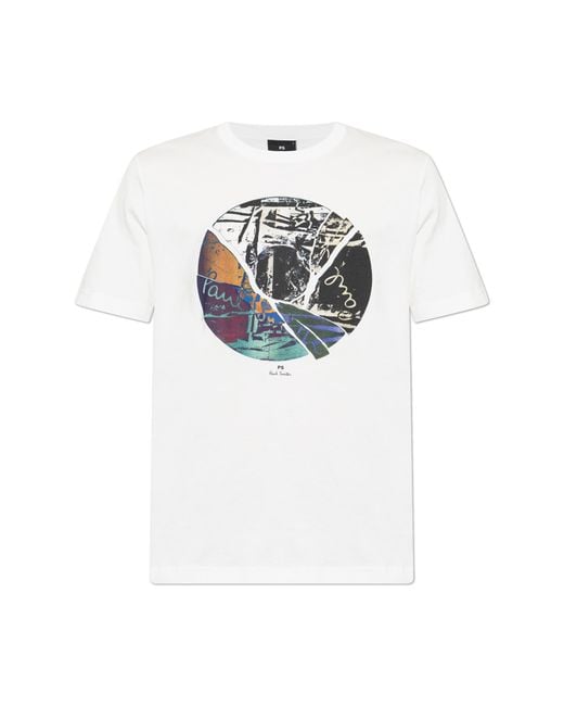 Paul Smith White T-Shirt With Colorful Print for men