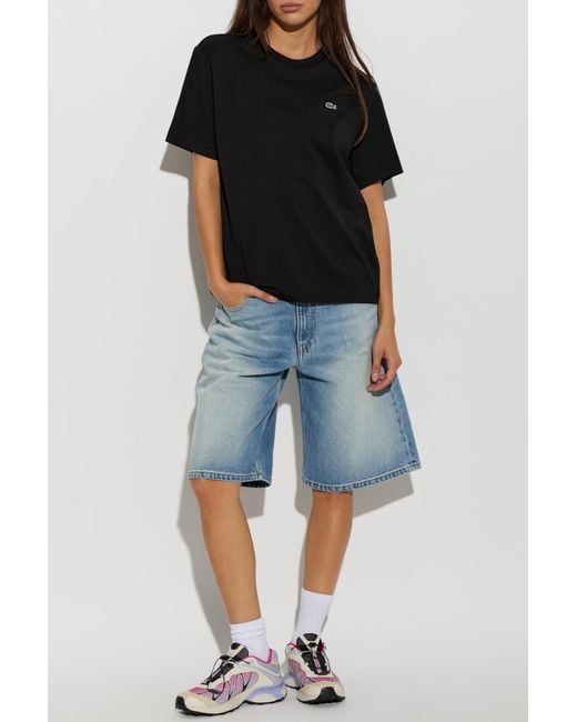 Lacoste Black T-Shirt With Logo Patch