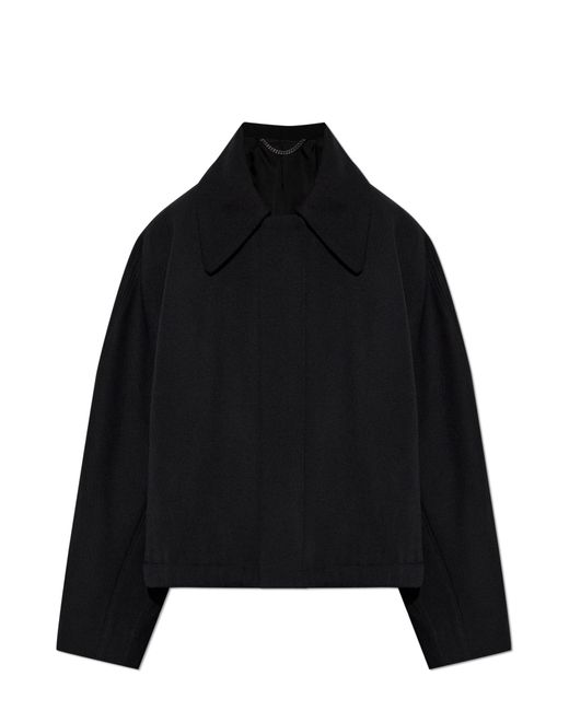 Victoria Beckham Black Wool Jacket With Drawstrings