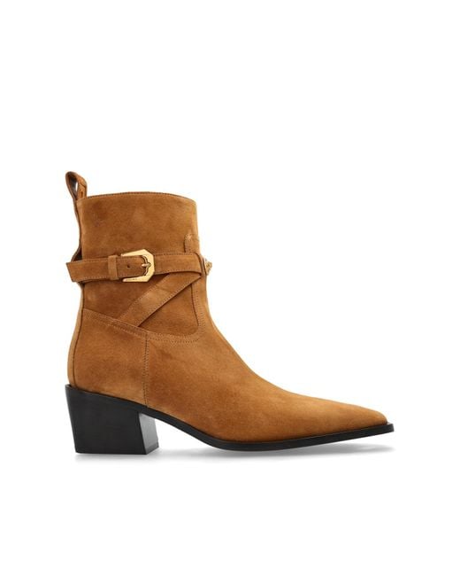 Versace Brown Suede Ankle Boots for men