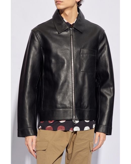 Yves Salomon Black Leather Jacket, for men