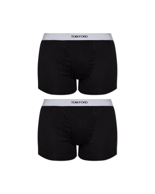 Tom Ford Black 2-Pack Of Cotton Boxers With Logo for men