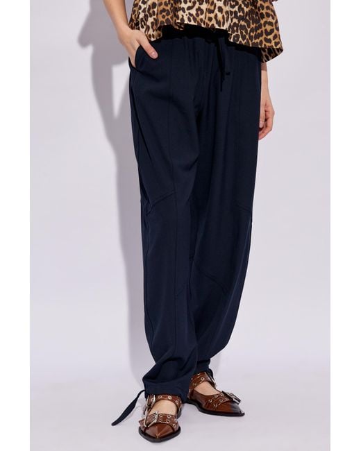 Ganni Blue Relaxed-fitting Trousers,