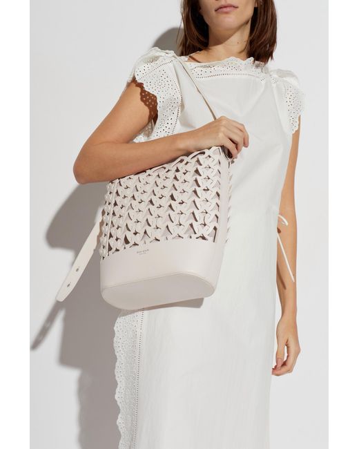 Kate Spade White 'Halo Woven' Shoulder Bag