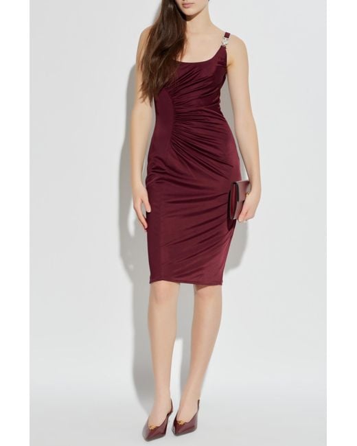 Versace Red Draped Dress