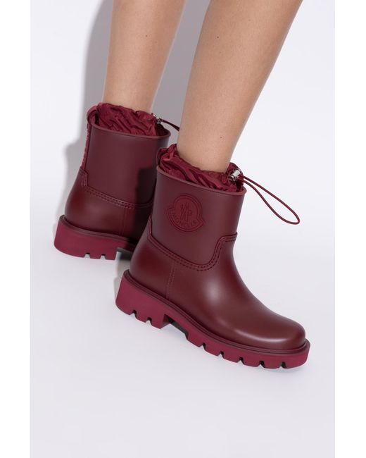 Moncler Red 'Kickstream' Wellington Boots