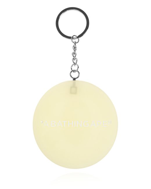 A Bathing Ape White Keychain With Logo for men