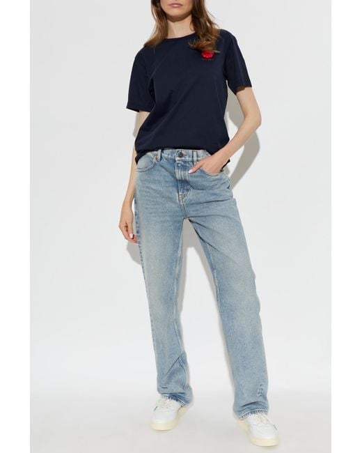 Emporio Armani Blue T-Shirt With Applique