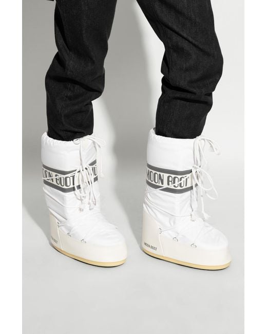 Moon Boot White Snow Boots Icon Nylon for men