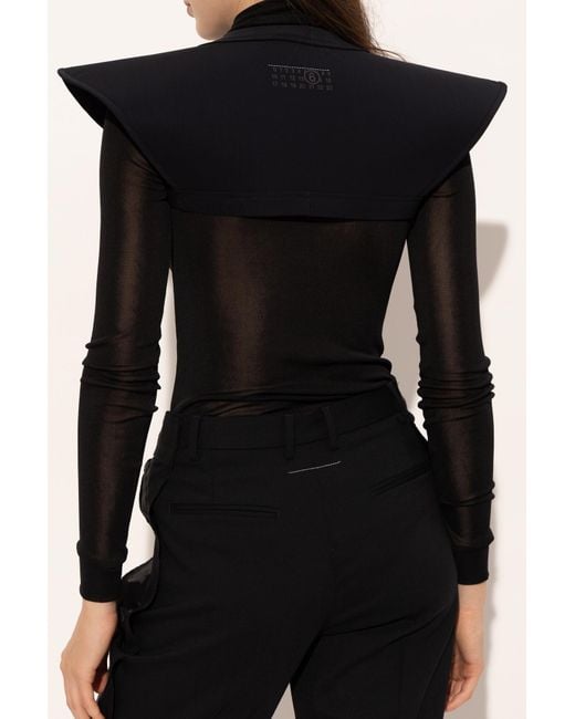 MM6 by Maison Margiela Black Stiffened Bolero
