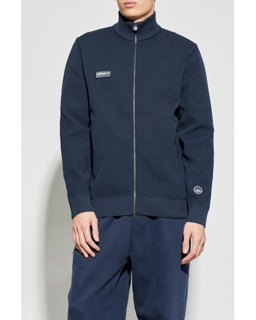 Adidas Originals Blue Sweatshirt With Logo Patch for men