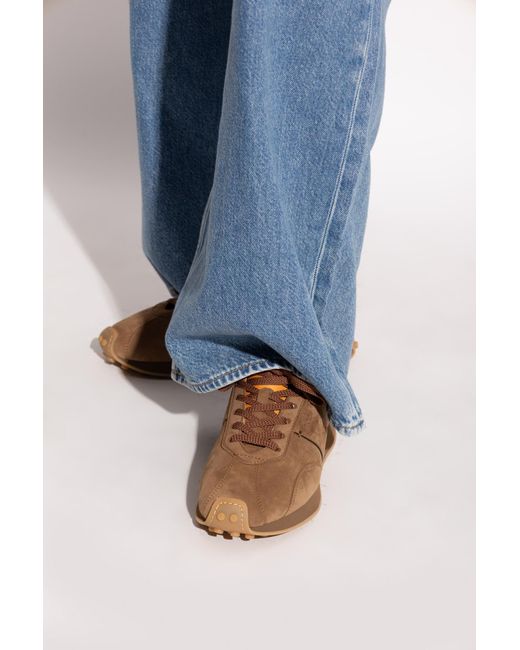 Tod's Blue Suede Sports Shoes With Logo