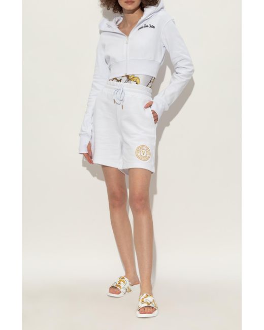 Versace Jeans Couture Natural Rubber Slides With Print