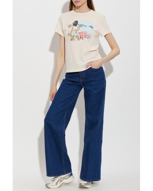 Re/done White T-Shirt With Print