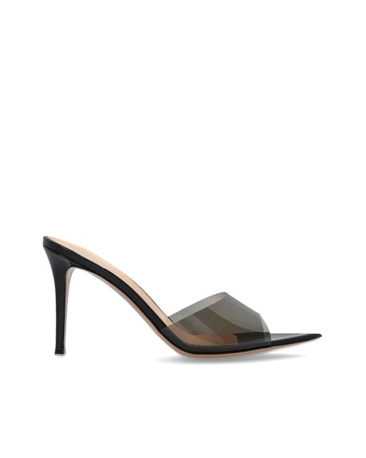 Gianvito Rossi Black 'Elle 85' Heeled Mules