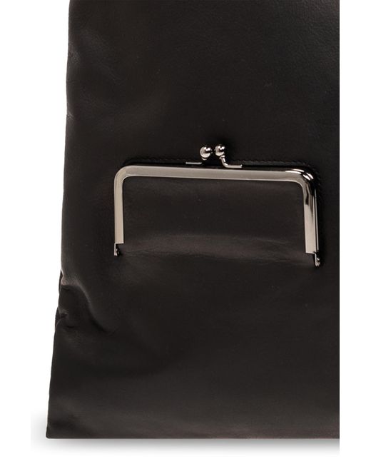 Discord Yohji Yamamoto Black Leather Shoulder Bag,
