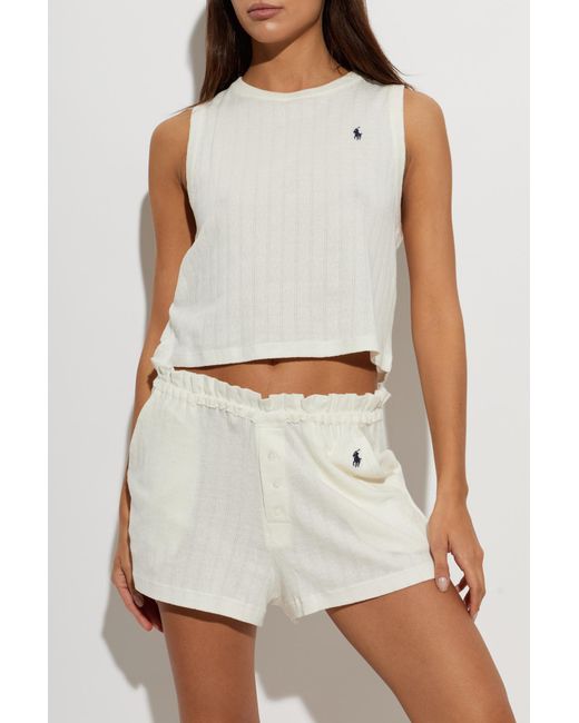 Polo Ralph Lauren White Two-Piece Pyjamas With Logo