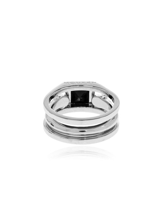 Alexander McQueen Metallic Double Brass Ring for men