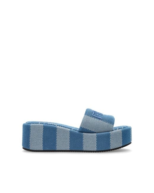 Fendi Blue Platform Sandals