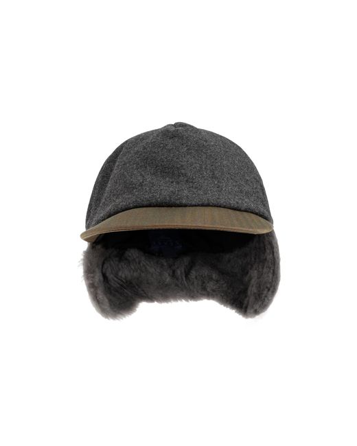 Sease Black Wool Beanie for men