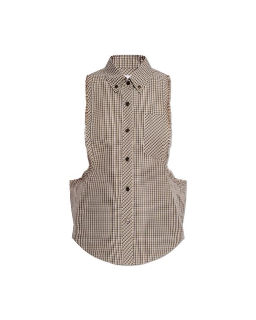 Versace Brown Vest With Raw Finish