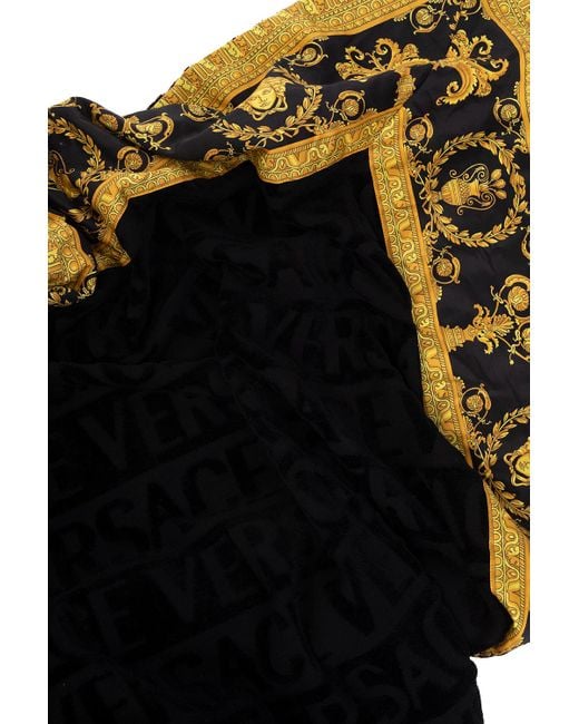 Versace Black Patterned Towel