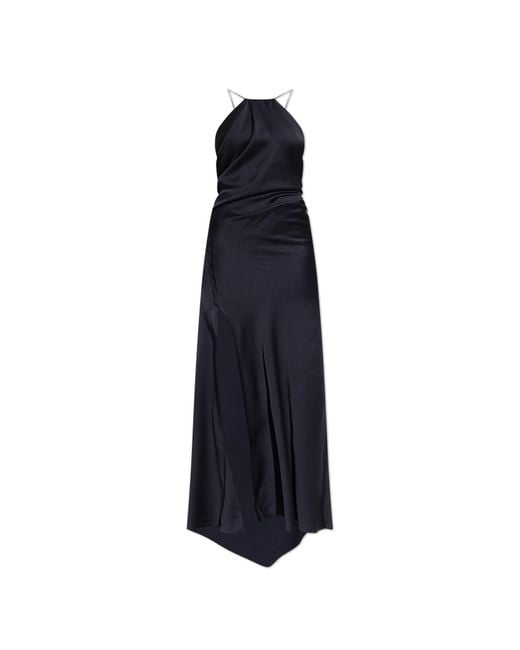 Victoria Beckham Blue Off-Shoulder Dress