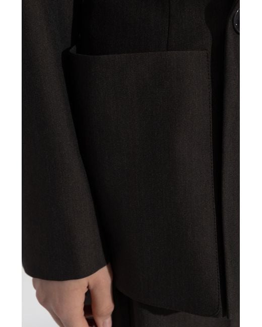 Lemaire Black Double-Breasted Blazer