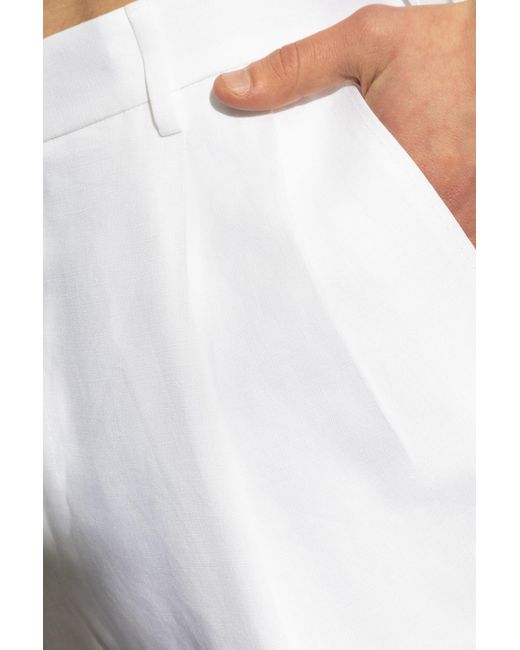 Dolce & Gabbana White Linen Trousers for men
