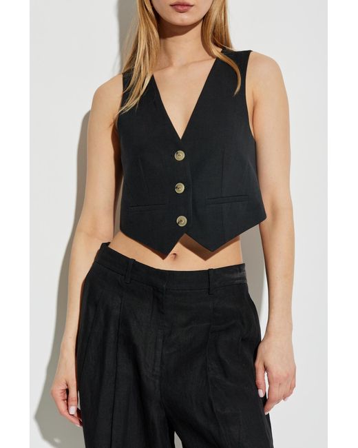 Forte Forte Black Vest With Pockets