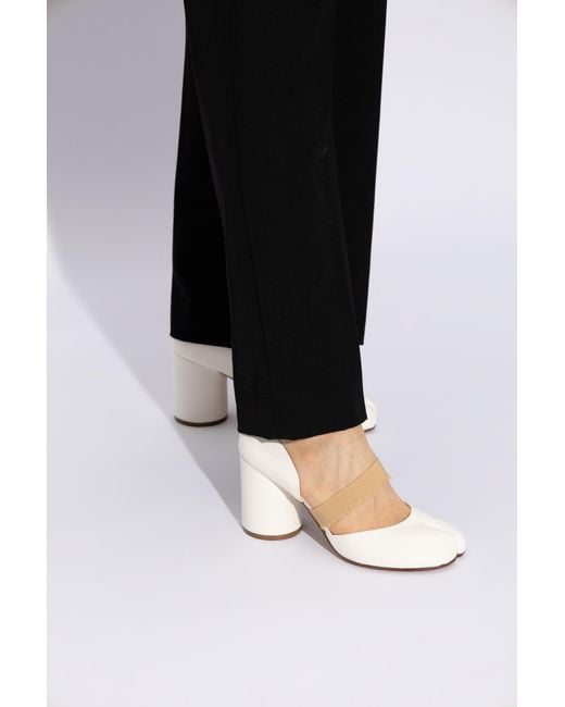 Maison Margiela White High Heels With 'tabi' Cutout,