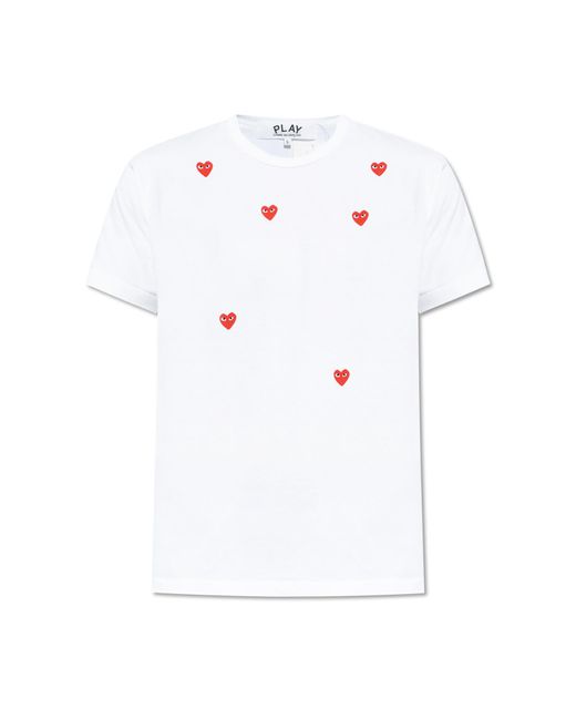 COMME DES GARÇONS PLAY White T-Shirt With Logo for men