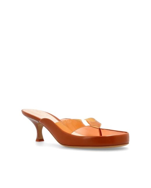Chloé Brown Heeled Mules 'Junie'