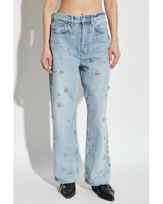 AllSaints Blue Jeans With Appliqués