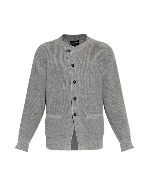 Giorgio Armani Gray Cardigan With Pockets for men