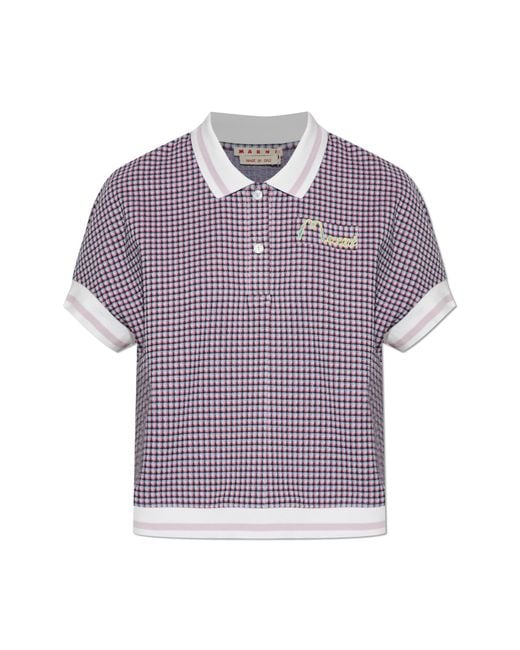 Marni Purple Polo With Logo