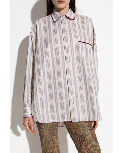 Etro White Shirt With A Striped Pattern