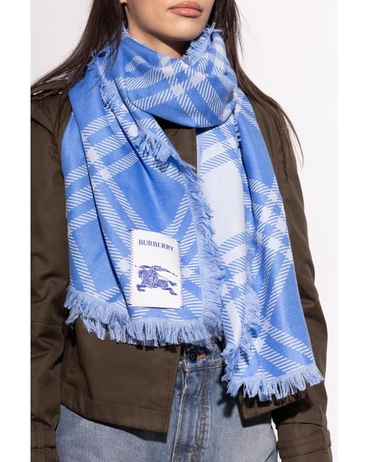 Burberry Blue Wool Scarf
