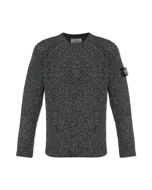 Stone Island Gray Sweater With Logo Patch for men
