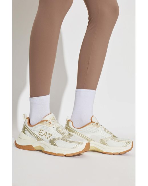 EA7 White Sports Shoes With Logo