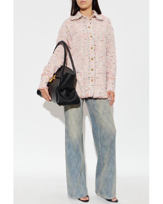 Balmain Pink Tweed Shirt
