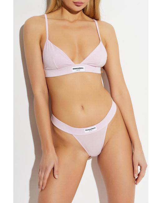DSquared² Pink Strings With Logo Patch